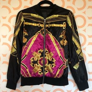 Asian Summer Gold Unisex Bomber Jacket - Seasons by Curtainfall